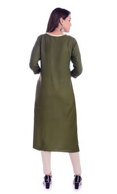 green printed Rayon kurtas-and-kurtis 5