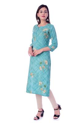 blue printed Rayon kurtas-and-kurtis 3