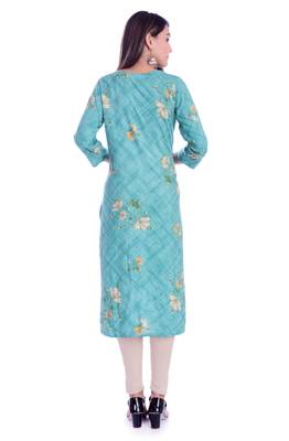 blue printed Rayon kurtas-and-kurtis 5