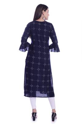 blue printed Rayon kurtas-and-kurtis 5