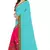 Sky Blue Embroidered Georgette Saree With Blouse