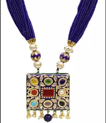 Blue Agate Navratna Necklace Sets 2