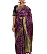 Multicolor Woven Art Silk Saree With Blouse