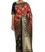 Red Woven  Art Silk Saree With Blouse