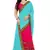 Sky Blue Embroidered Georgette Saree With Blouse