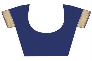 Navy Blue Woven  Art Silk Saree With Blouse 5