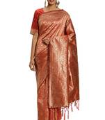 Red Woven Art Silk Saree With Blouse