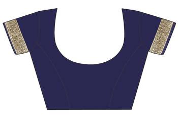 Navy Blue Woven  Art Silk Saree With Blouse 5