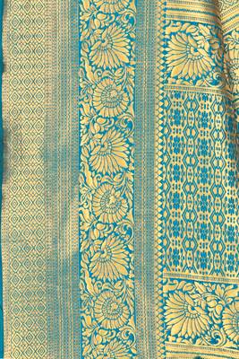 Blue Woven Art Silk Saree With Blouse 4