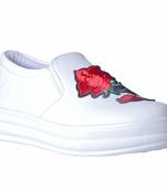 Women Synthetic White casual shoes 