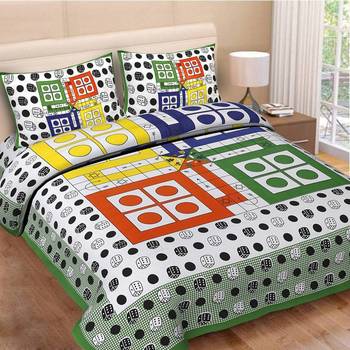 Multicolor Cotton Double Bedsheets 1