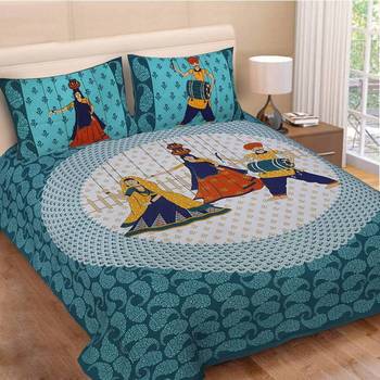 Multicolor Cotton Double Bedsheets 1