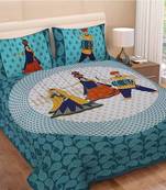 Multicolor Cotton Double Bedsheets