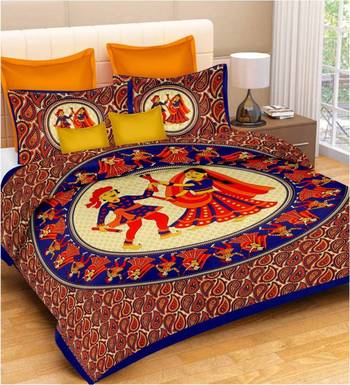 Multicolor Cotton Double Bedsheets 1