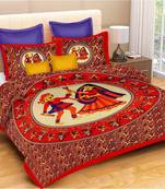Multicolor Cotton Double Bedsheets