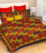 Multicolor Cotton Double Bedsheets