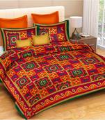 Multicolor Cotton Double Bedsheets