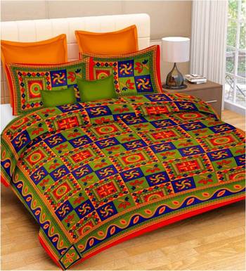 Multicolor Cotton Double Bedsheets 1