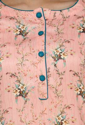 Women pink printed viscose kurti 4
