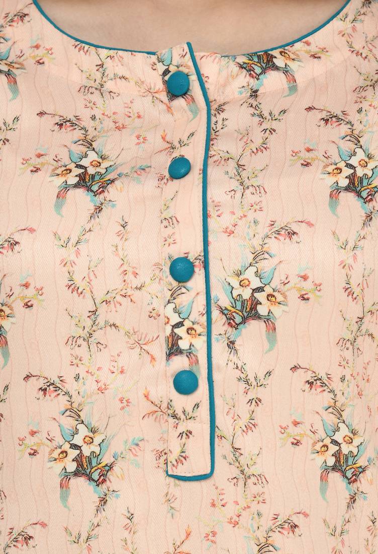 Women orange Printed viscose kurti