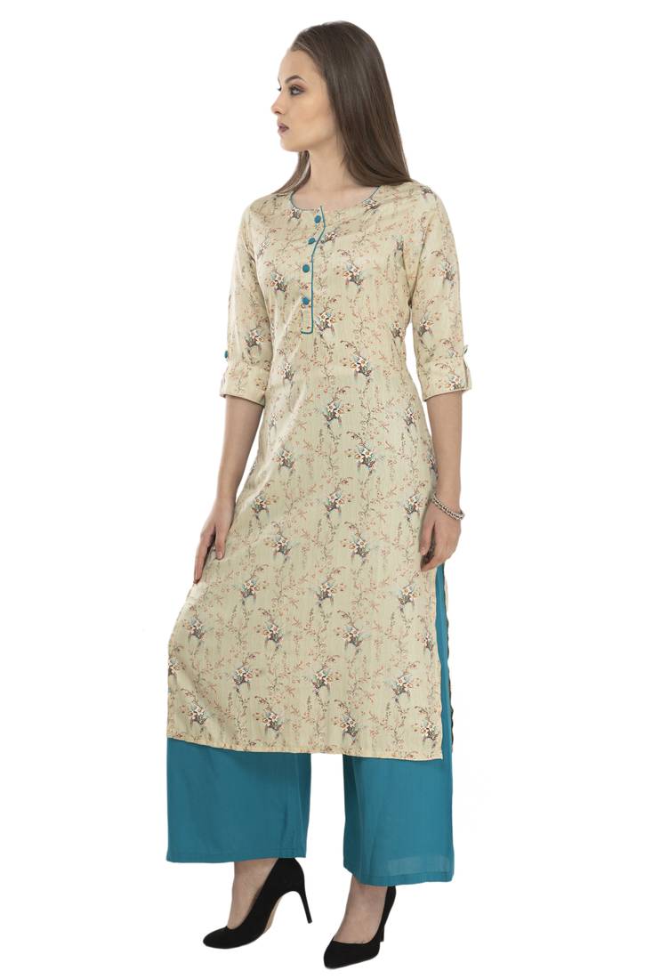 Women multicolor printed viscose kurti