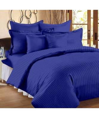 Luxurious 210 TC Striped Cotton Bedsheet with 2 Pillow Covers 1