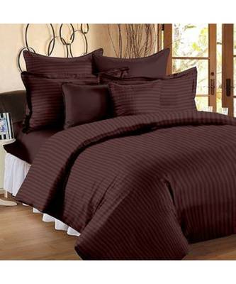Luxurious 210 TC Striped Cotton Bedsheet with 2 Pillow Covers 1