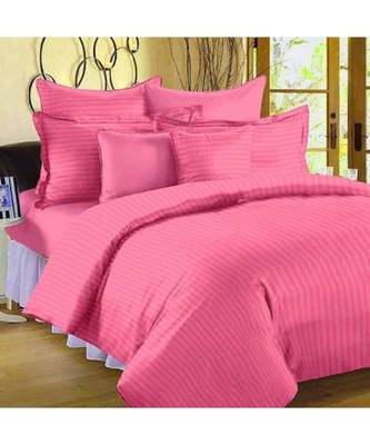 Luxurious 210 TC Striped Cotton Bedsheet with 2 Pillow Covers 1