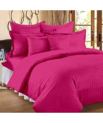 Luxurious 210 TC Striped Cotton Bedsheet with 2 Pillow Covers 1