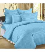 Luxurious 210 TC Striped Cotton Bedsheet with 2 Pillow Covers