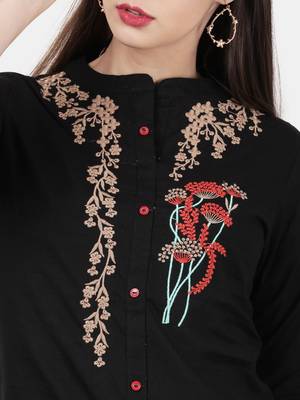 Black embroidered cotton kurtas-and-kurtis 2