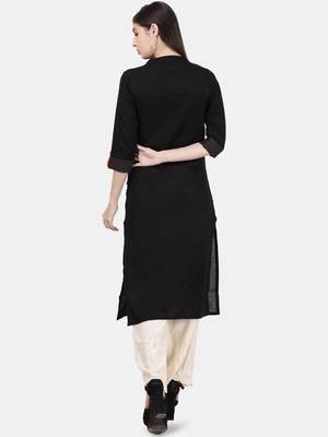 Black embroidered cotton kurtas-and-kurtis 3
