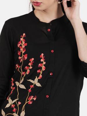 Black embroidered cotton kurtas-and-kurtis 2
