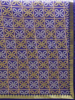 Blue printed georgette saree with blouse 5