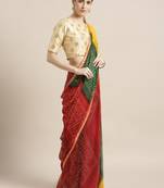 Multicolor printed georgette saree with blouse