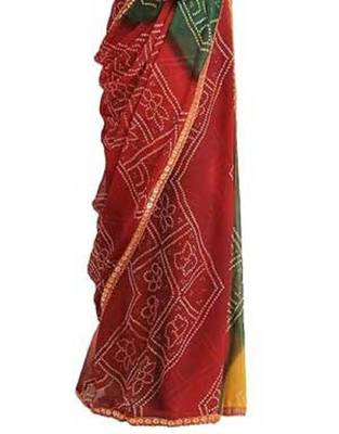Multicolor printed georgette saree with blouse 2