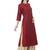 Women maroon embroidered art Silk kurti