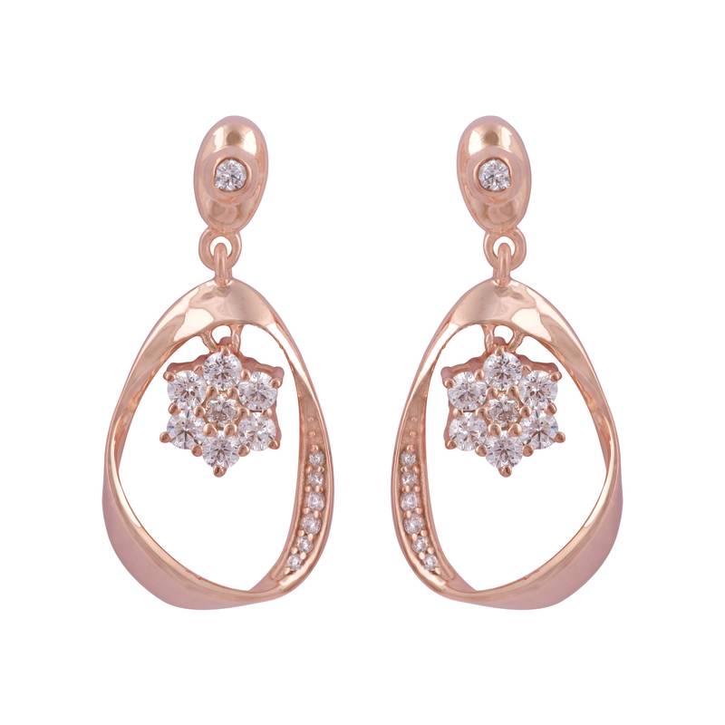 Pink cubic zirconia earrings