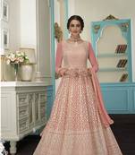 Pink embroidered net salwar