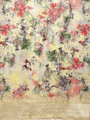 Kimisha Women's Yellow Silk Cotton Floral Digital Printed Saree 4