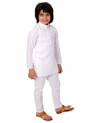 White plain cotton boys-kurta-pyjama 2
