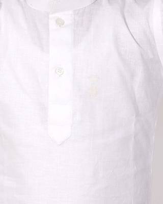 White plain cotton boys-kurta-pyjama 5
