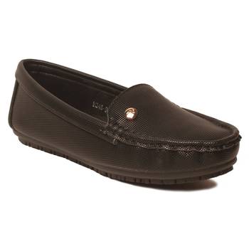 women Synthetic Black Loafers 1