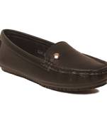 women Synthetic Black Loafers