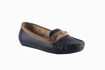 Women Synthetic Black slip on  Loafers 1