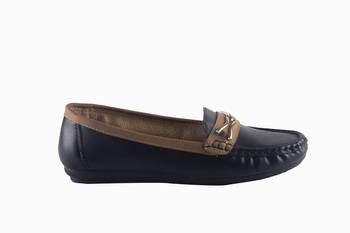 Women Synthetic Black slip on  Loafers 2