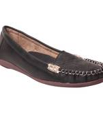 women Synthetic Black loafers