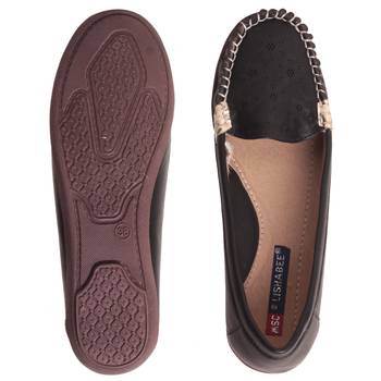 women Synthetic Black loafers 5