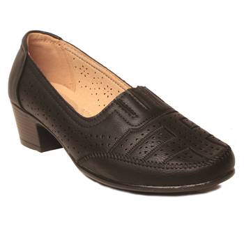women Synthetic Black Loafers 1