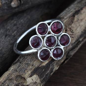 Red Garnet 925 Sterling Silver Rings 2